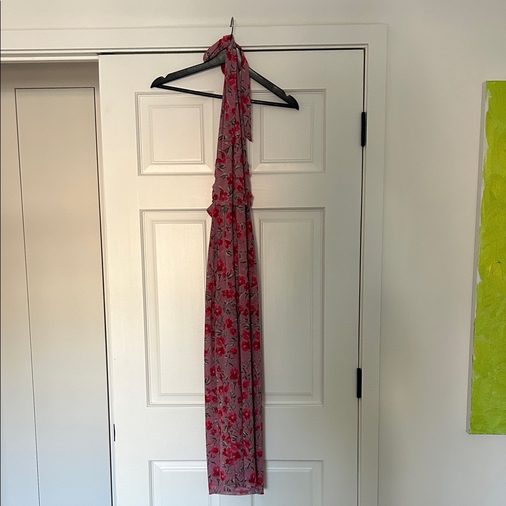 Skatie Floral Backless Dress - Red and Pink